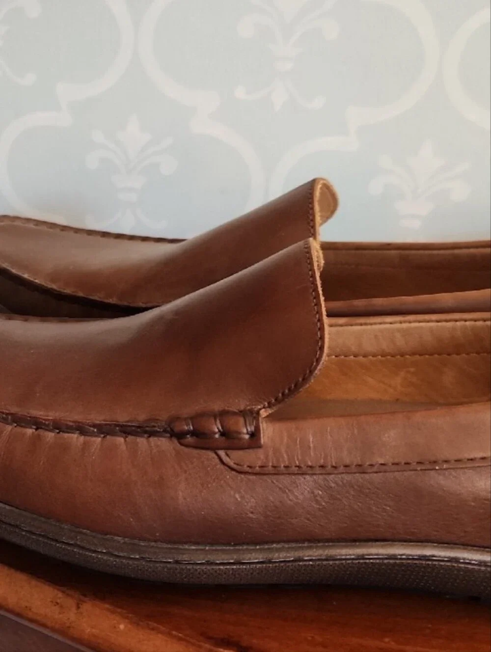 Johnston & Murphy Tan Leather Slip-On Loafers